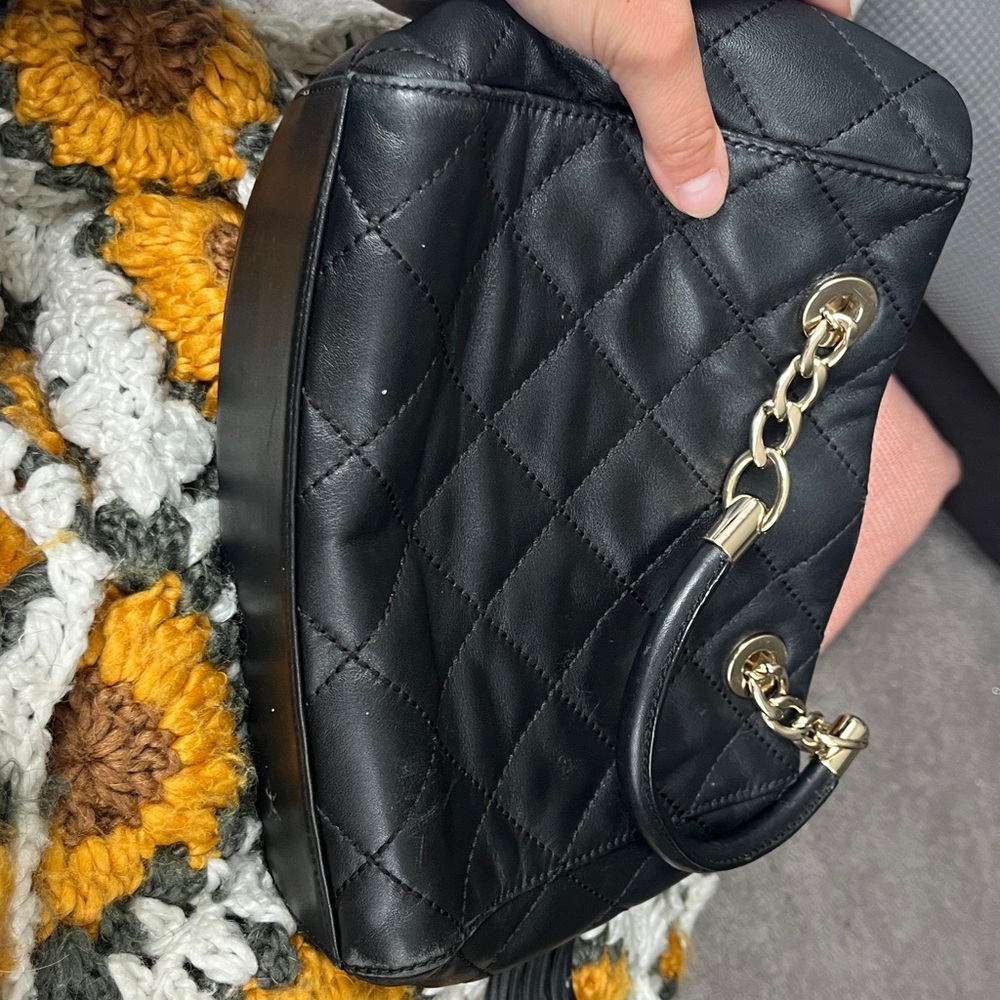 Kate Spade Black Quilted Clutch with Gold Accents - Picture 7 of 17